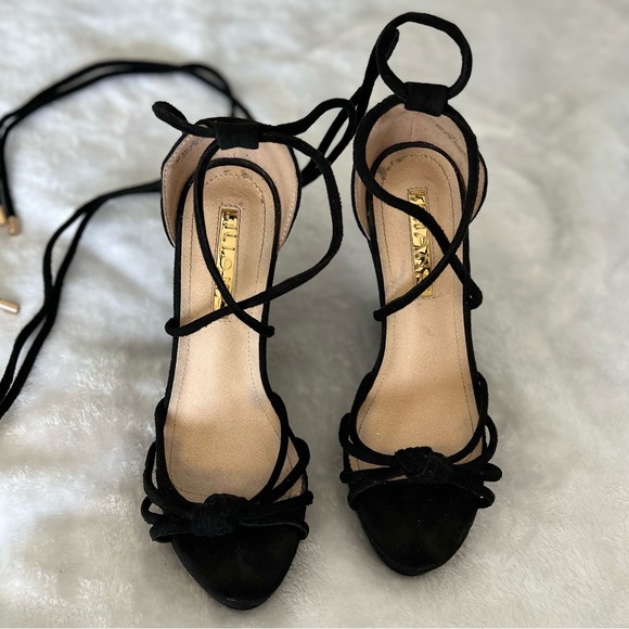 Black Suede Wedges - Picture 3 of 6